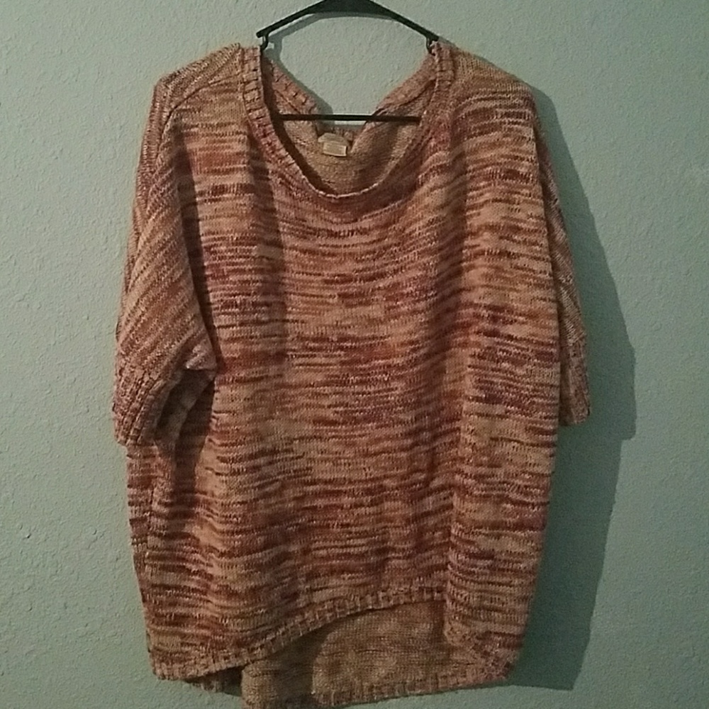 Wide short sleeve knit top